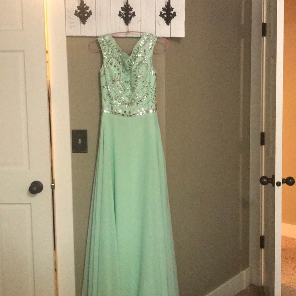 Mint green formal dress